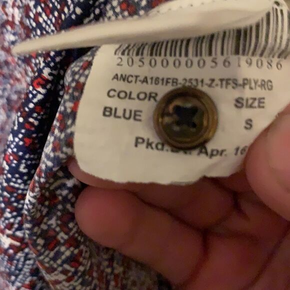 3for$20 button front blouse small blue red - Picture 5 of 5